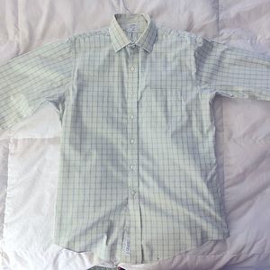 Green, patterned Brooks Brothers Dress Shirt.  Size 16 1/2 x 36